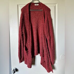 Zenana Outfitters Textured Knit Top in Red